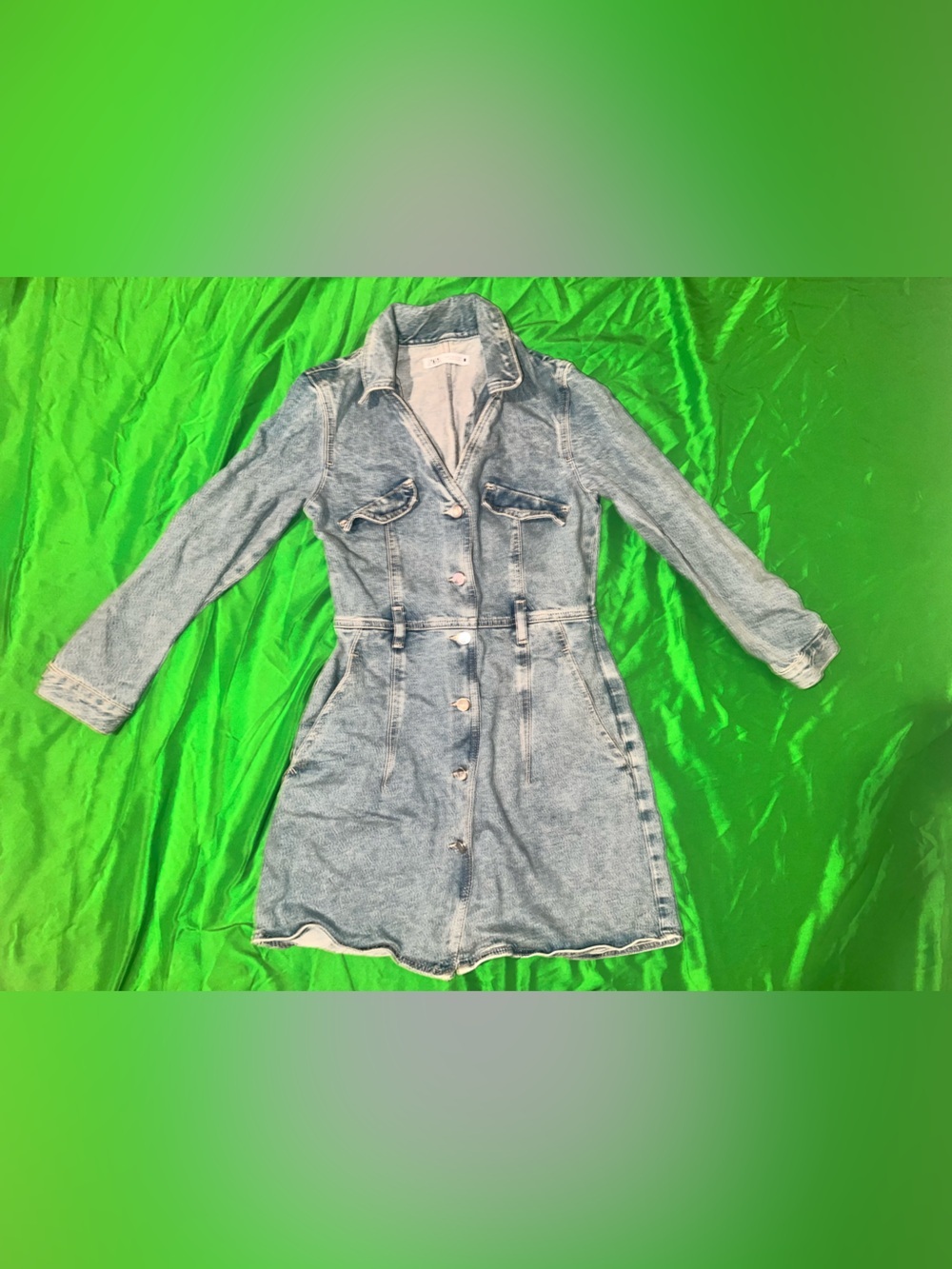 Zara Light Blue Denim Jacket Dress size Small